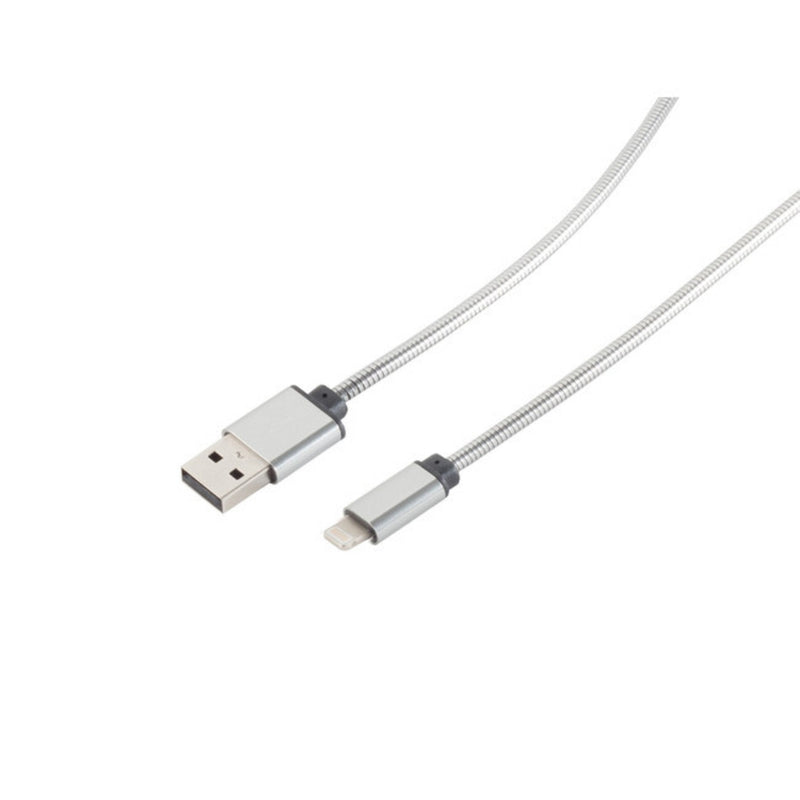 Sincronización Charging Relámpago USB a St a 8 Pines St Steel Silver 1,0M
