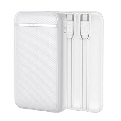 Cool Battery External Power Bank 5000MAH (2 Cables: Type-c / Lightning) White — image 1