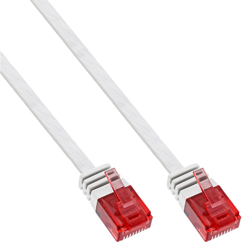Inline Flat Ultraslim Network Cable U/UTP CAT.6 Gigabit Ready White 2M