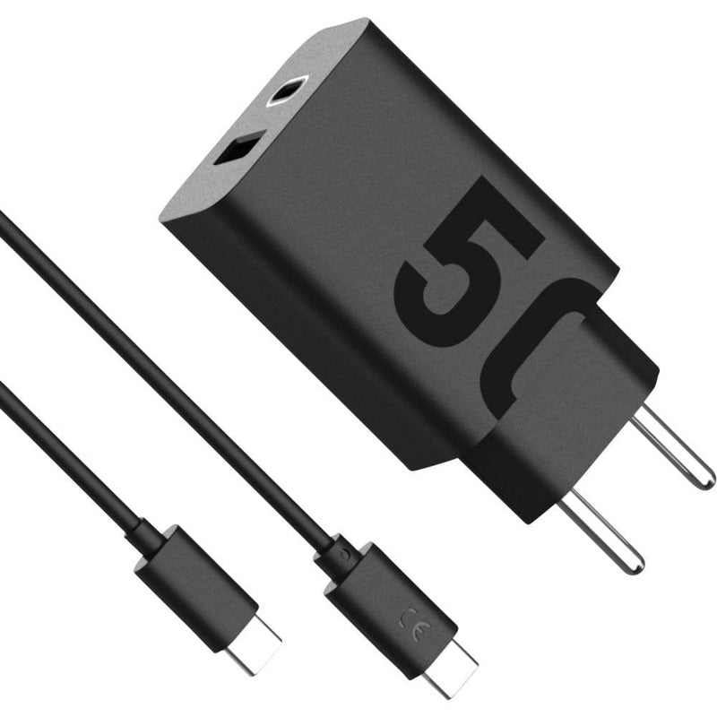 Motorola Charger Turbopower 50W Duo USB-C + USB-A C/ USB Cable -c, Black