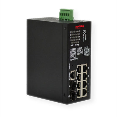 Roline Industrial Gigabit Switch, 10 Ports, PoE +, Smart Managed — image 1