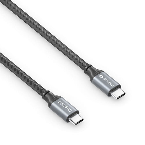 Sonero USB-C a USB-C Cable Charging - USB 2.0, 60W Pd Grey/Black - 0,50M — image 1