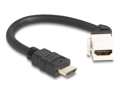 Delock Keystone Modul HDMI Cable Plug Zu Buchse 45° Gewinkelt 8K 60 HZ 20CM Black — image 1