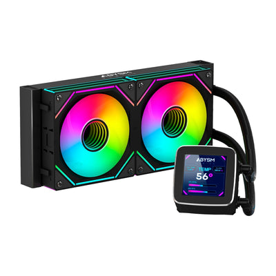 Abysm Refrigerador Liquido CPU AB324011 Oceanic LCD 240 Black ARGB Dual Fan — image 1