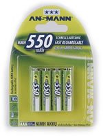 Ansmann Battery Nimh, (aaa), 550MAH, 4 Units Paquete (5030772)