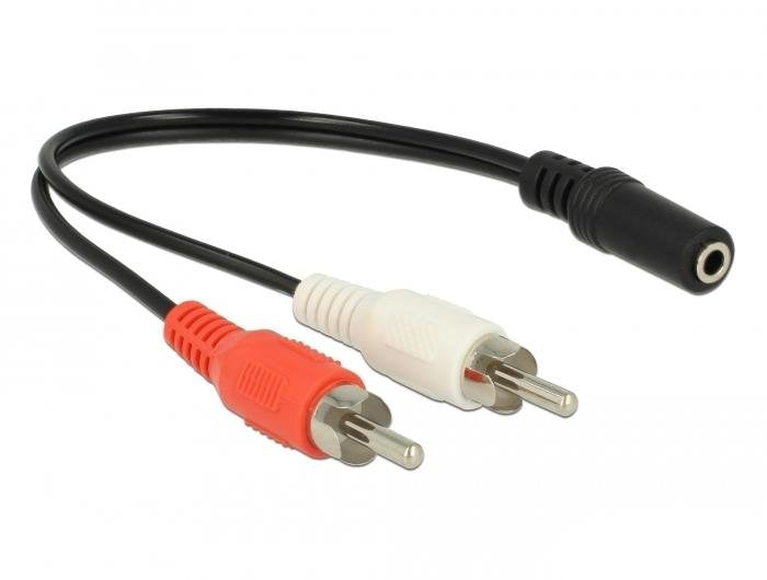 Delock 85806 Cable Audio 0,2M 2 X Rca 3,5MM Black Red White