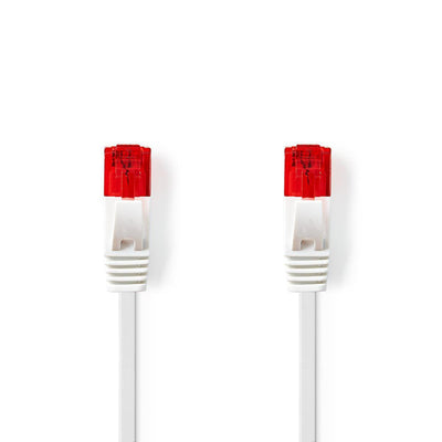 Nedis RJ45 Connector Male RJ45 Connector Male U/UTP 10.0M Snagless Flach Pvc White Umschlag — image 1