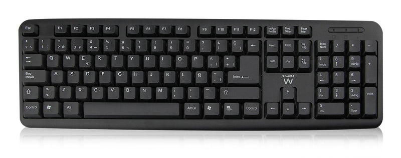 Ewent Keyboard Spanish Standard Slim USB Black (EW3109)