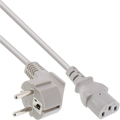 Inline Cable Power , Schutzkontakt Ángulo a 3 Pines IEC C13, Grey 3M — image 1