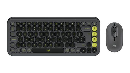 Logitech Keyboard English + Mouse Pop Icon Bluetooth QWERTY Internacional Ee.uu. Granito, Green — image 1