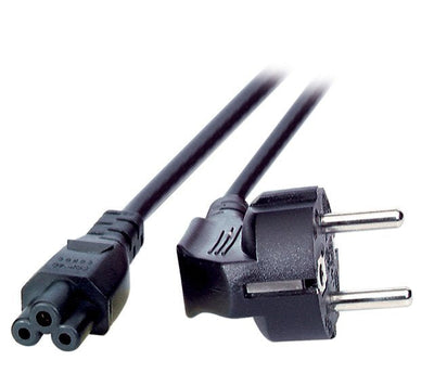 Network Cable 230V Contact Protection CEE7 Male - C5 Male 3M, Black (trébol, Mickey Mouse) — image 1