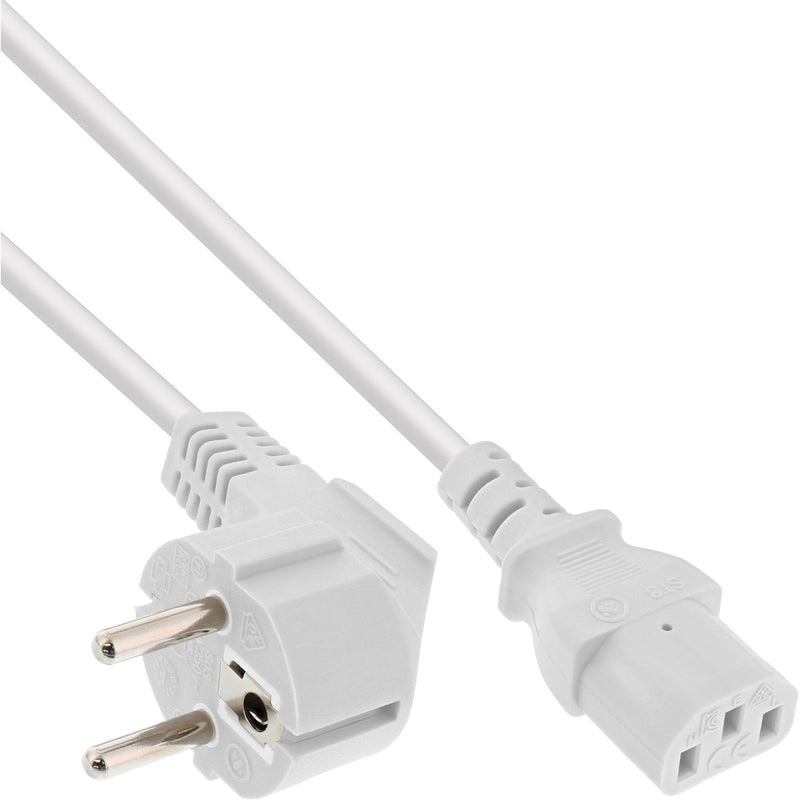Inline Cable Power , Schutzkontakt a IEC Female 3 Pines, White 0,5M