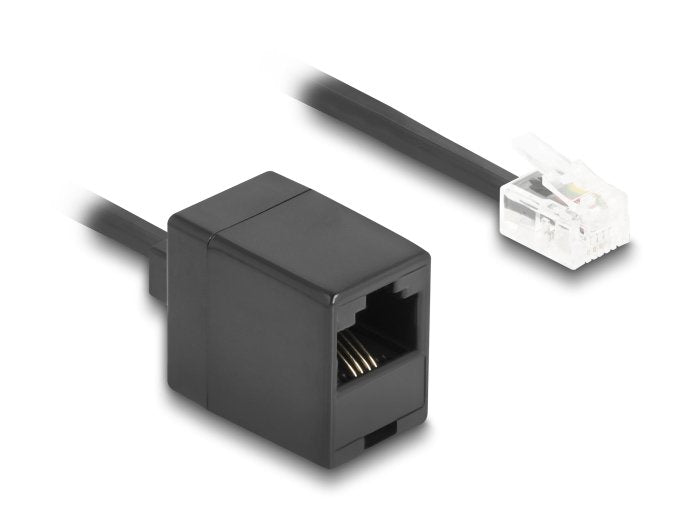 Delock Telefoncable Spiralcable RJ11 Plug Zu RJ45 Buchse Black 5M