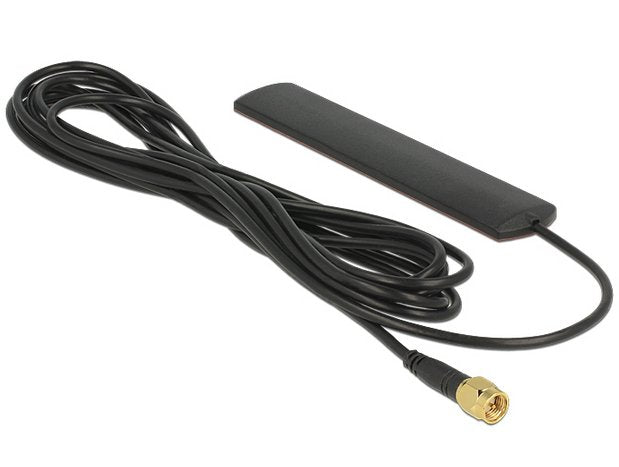 Delock Antenna LTE Sma 3 dBi Omnidirectional Fixed Black Assembly Adhesive