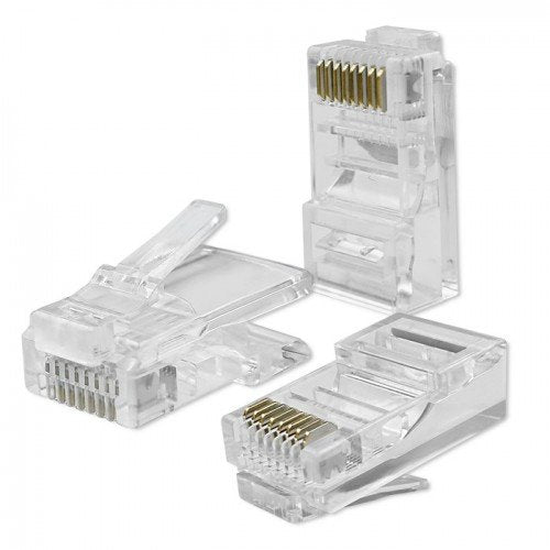 Connector Przelotowy Connector RJ45 CAT.6 UTP Pass Through Contactos Chapados Oro 100 Units