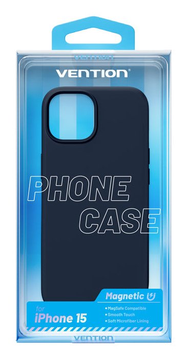 Vention Case Silicone With Magsafe KUFL0-10 Compatible With Iphone 15 Blue Medianoche