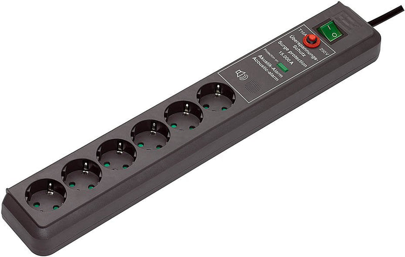 Brennenstuhl Secure-tec Surge Protection 15.000A 6 Salidas AC Black 3M