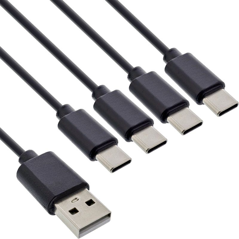 Inline® USB 4IN1 And -charging Cable 1x USB-A Male a 4x USB-C Male, Black 1M