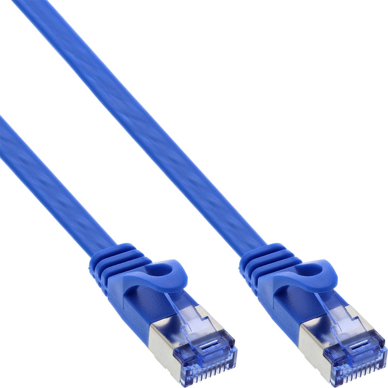 Inline Network Cable Flat , U/FTP, CAT.6A, Blue 1,5M