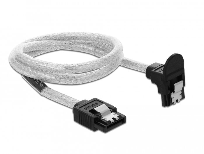 Delock Cable SATA 6GB/S Gerade Auf Unten Angular 50CM Transparent