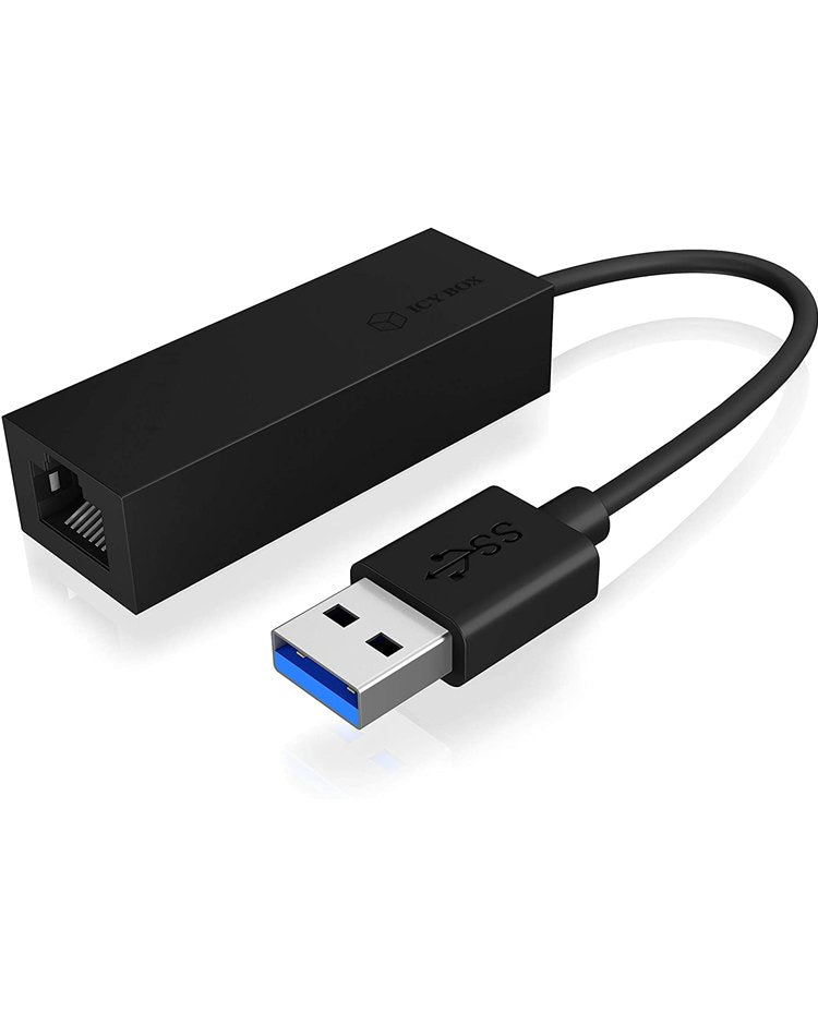 Icybox IB-AC501A Adapter Ethernet USB 3.0 RJ-45 Black