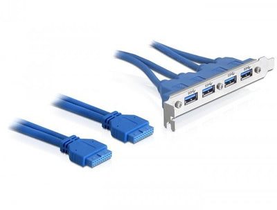 Delock Slot USB 3.0 Pin Header 19 Pin 2 X Intern 4 X USB 3.0-A Female Ext — image 1