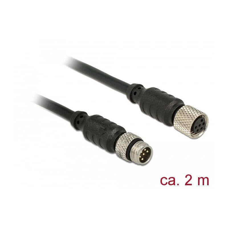 Delock 12640 Cable Sensor And Actuador 2M M8 Black