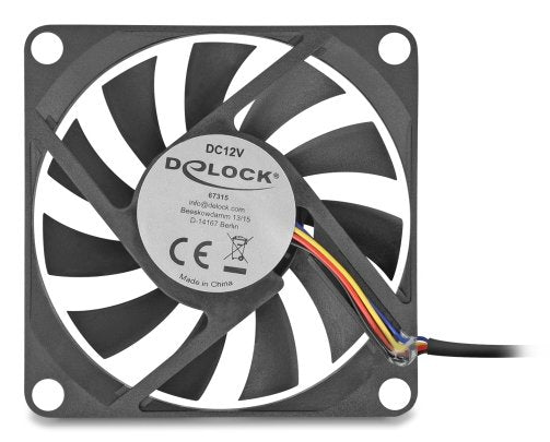 Delock Fan Axial 12V Dc, 70 X 70 X 10MM Black