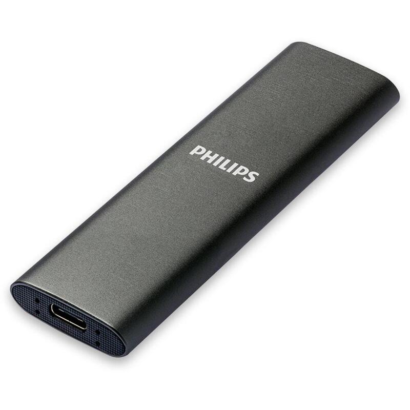 Philips Drive SSD M.2 External 1TB USB-C/USB 3.0 540MB Ultra Slim Grey