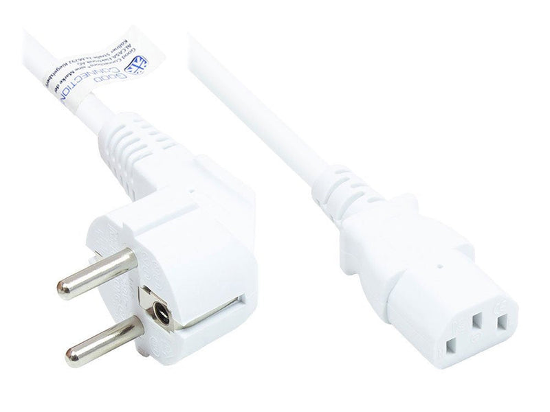 Good Connections Contact Protección-conector Male Angulado.- C13 White 2,5M