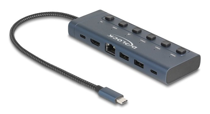 USB Type-c™ Estación Acoplamiento 4K - HDMI USB Gigabit LAN PD 3.0 90W With Switch