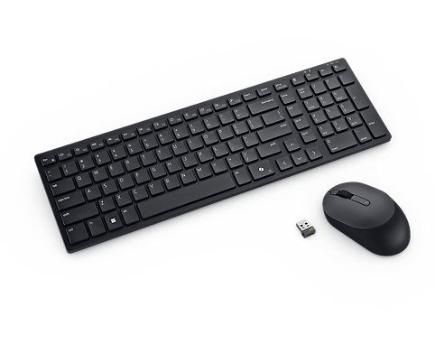 Dell Keyboard And Mouse Silent Keyboard And Mouse KM555 Wireless 2.4GHZ Bluetooth 5.1 QWERTY Spanish Black Wit