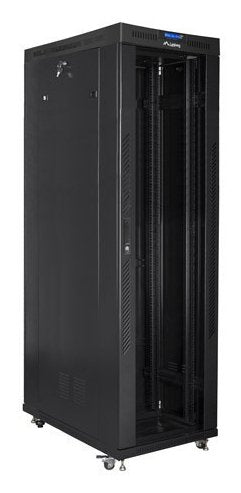 Lanberg Cabinet Rack Independiente 19 42U 600X1200 LCD With Door Glass Paquete Flat Black