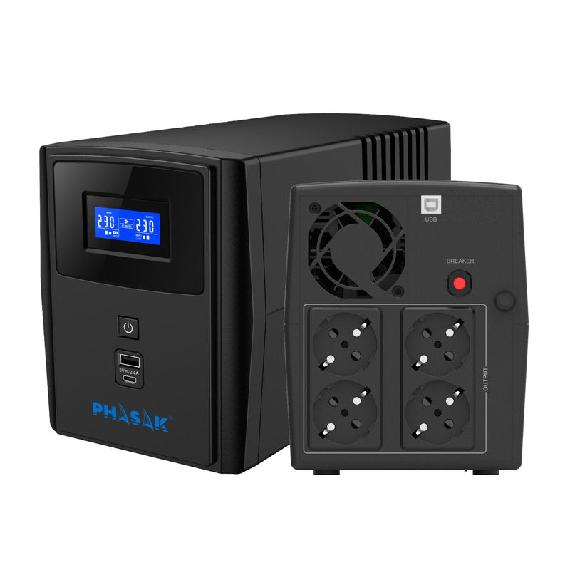 Phasak UPS Line Interactive Sirius 2260VA Interactive 2260VA-1320W 4 Salidas Formato Tower