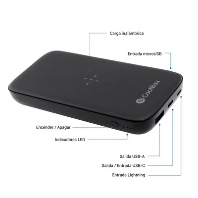 Coolbox Battery External Laptop Power Bank Qi 10000MAH Black — image 1