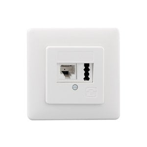 Rutenbeck Socket Up, Iae Uae, 1x RJ45 6POL. + Tae, White Puro, Iae Uae 8 (6)-TAE 6 F + N Up, With Frame Embell — image 1