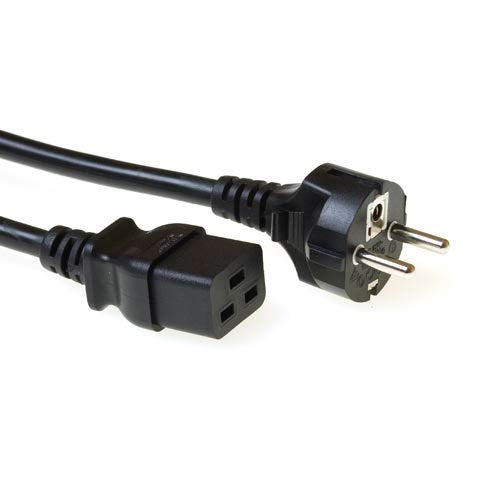 Act 230V Connection Cable Schuko Male - C19, 3M, Male/Female Black
