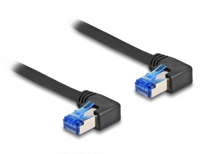 Delock 80214 Network Cable RJ45 CAT.6A S/FTP Acodado a Derecha 1M Black — image 1