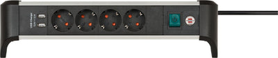 Brennenstuhl Alu-office-line Power Strip 4 Sockets 1,8M H05VV-F 3G1,5 — image 1