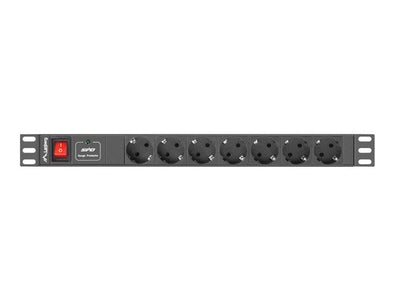 Lanberg PDU-07F-0200-IEC-BK Unit Distribución Energía (pdu) 1U Black 7 Salidas AC — image 1