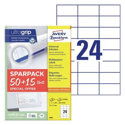 Avery Zweckform Labels 6605 White 70,0 X 37,0MM — image 1