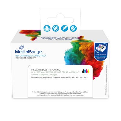 Mediarange Cartridge HP NR.655 1XBK/C/M/ And