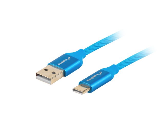 Lanberg USB Cable 2.0 Male/USB C Male Quick Charge 3.0 1M Blue