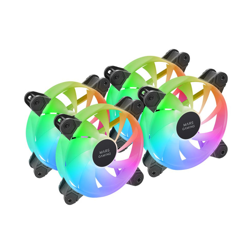 Mars Gaming Pack 3 Fans PC MF-4A 12CM ARGB Black