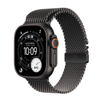 Apple Watch Ultra 3 GPS + Cellular 49MM Black Titanium Case With Black Titanium Milanese Loop - Medium — image 1