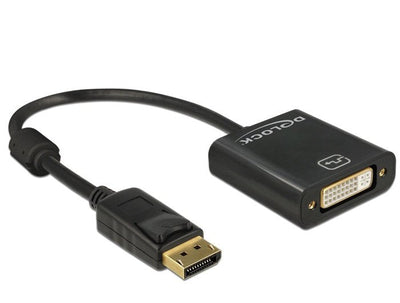 Delock Adaptorcable DisplayPort 1.2 Plug DVI 24 + 5 Socket Black 4K Passive — image 1