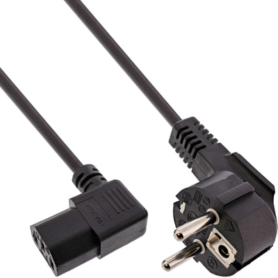 Inline Cable Power , Connector Schutzkontakt a Connector IEC Angulado, Black 5,0M — image 1