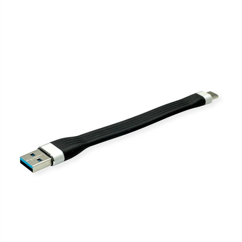 Roline USB 3.2 Gen 1 Silicone Cable A-c, M M, Black 11CM
