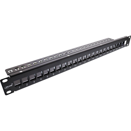 Inline Patch Panel Blank 19 24 Ports 1U Black — image 1