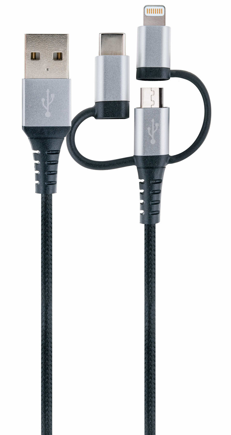 Schwaiger Charging And Sincronización Universal 3 1 Black / Silver 1,5M